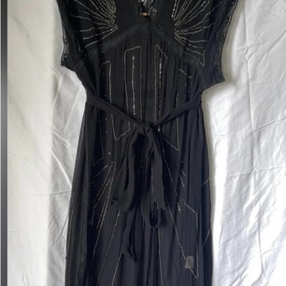 Free People Daisy Embellished Retro Art Deco Midi Dress - Picture 7 of 7